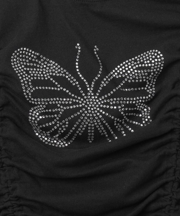 WEGO バタフライドロストラインストーンT ブラック