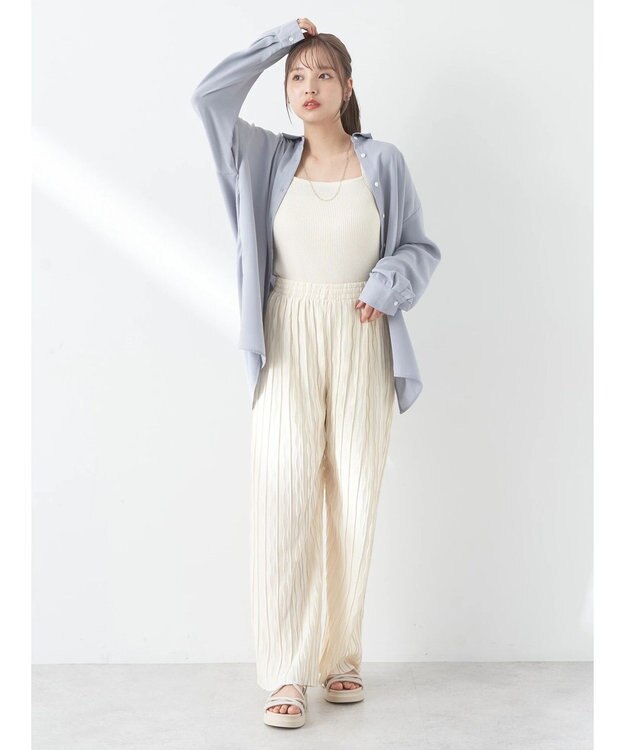 earth music&ecology リラックスセルフカットパンツ（Ｉｖｏｒｙ） Ivory