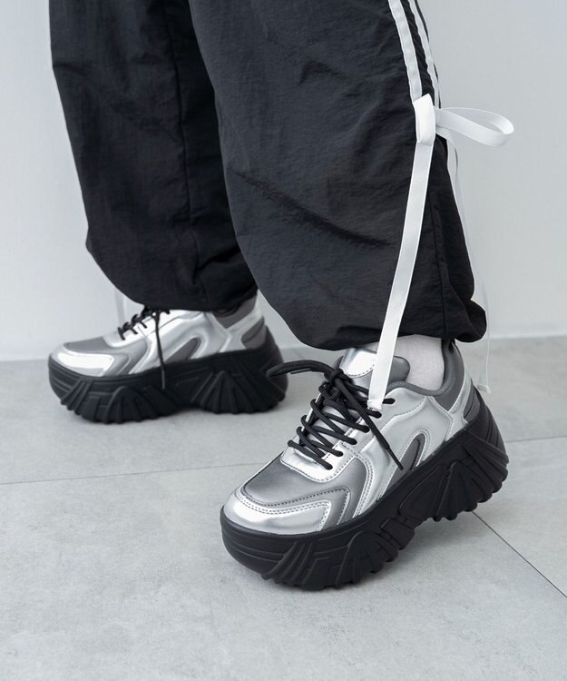 WEGO ボリュームレースアップスニーカー 柄1