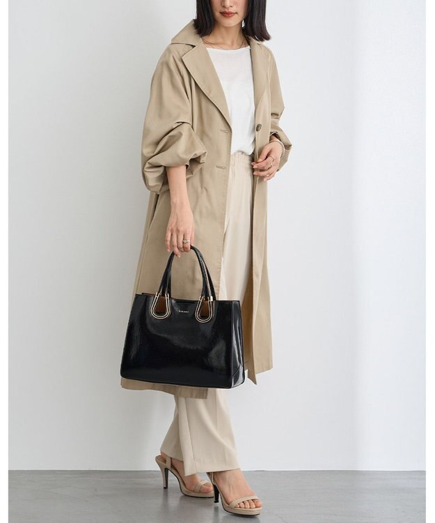 MioFIRANO ホースシューエナメルハンドバッグ 2WAY　FIRANO フィラノ BLACK