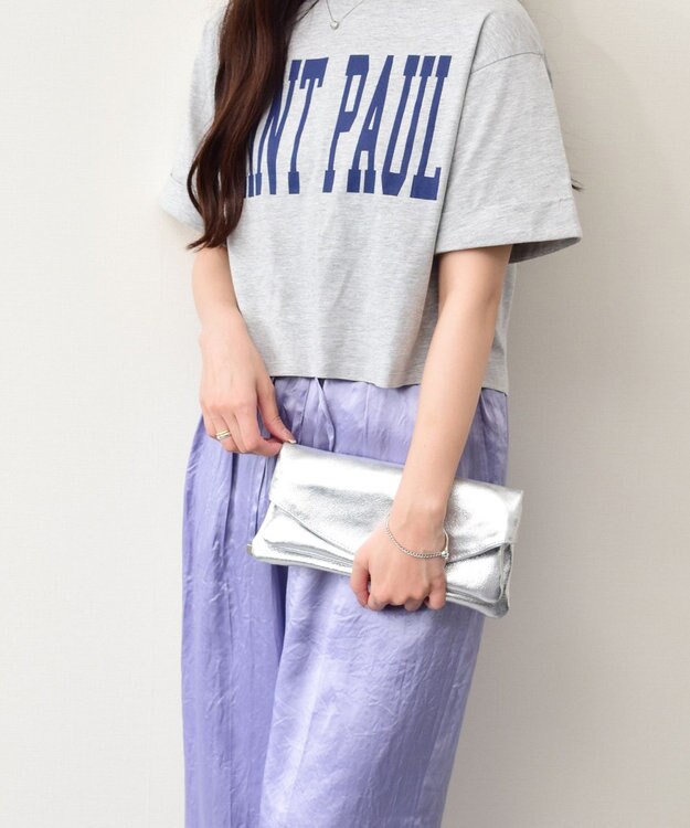 INTER-CHAUSSURES 【ANDREA CARDONE】レザーワイドショルダーバッグ シルバー