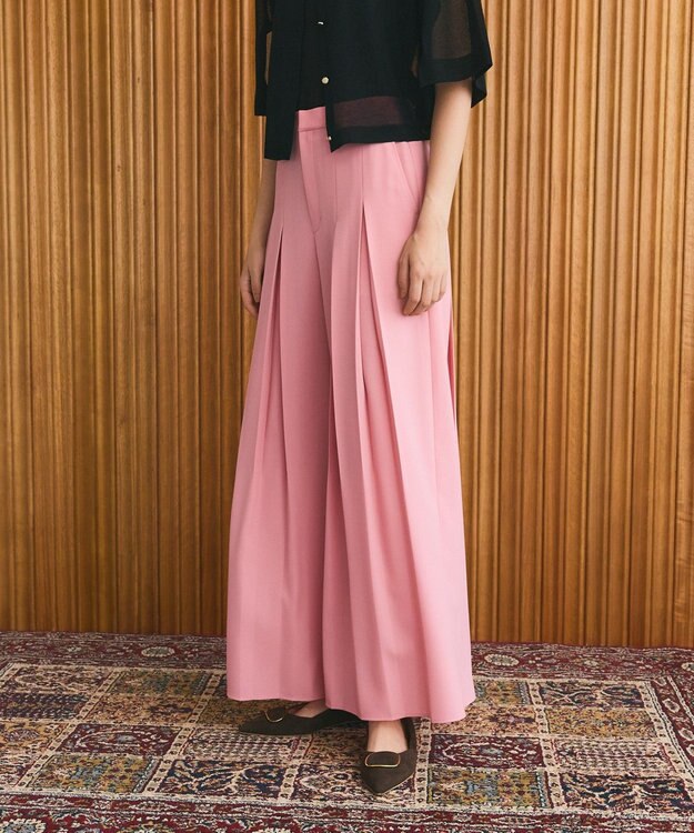 GRACE CONTINENTAL ボックスプリーツパンツ ピンク