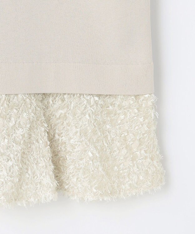 自由区 S 【SHIHOさん着用】ジャカードコンビ カーディガン ベージュ