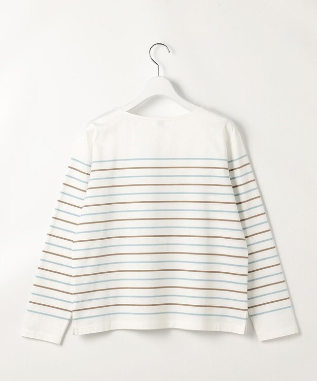 J.PRESS LADIES S バスクボーダー カットソー アクア＆ベージュボーダー系