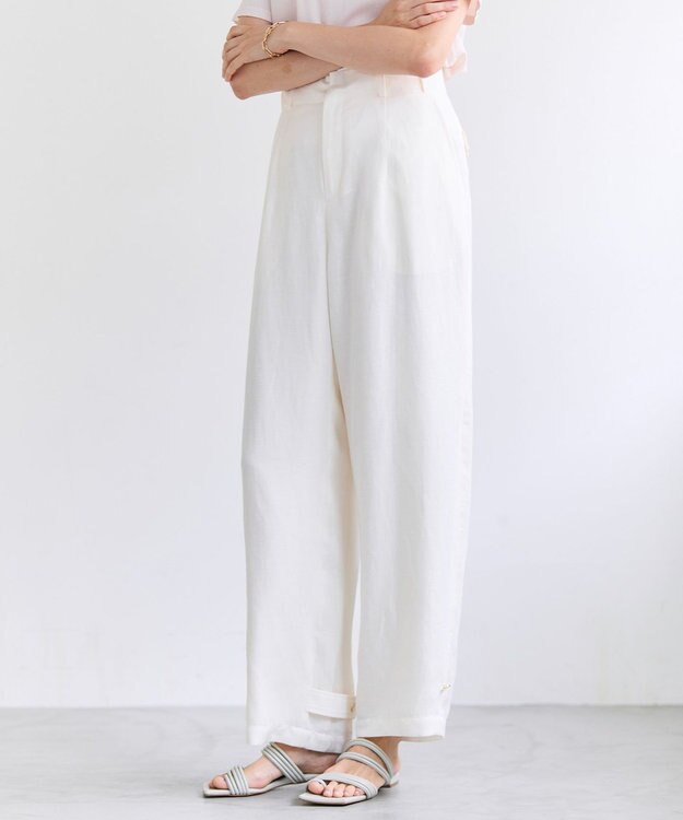 BEIGE， BERNARD / リネン混 ヘムタグ 2WAYパンツ Ecru