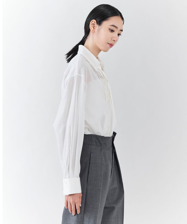 23区 L 【エステータ】コットンオーガンジー ドレスシャツ ホワイト系