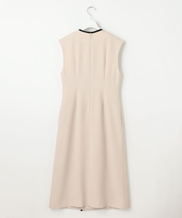 Feroux 【洗える】バイカラートリム ジャンパースカート ベージュ系