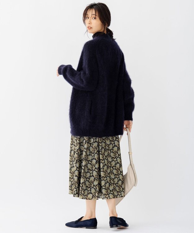 23区 リッチモヘア Vネック カーディガン ネイビー系