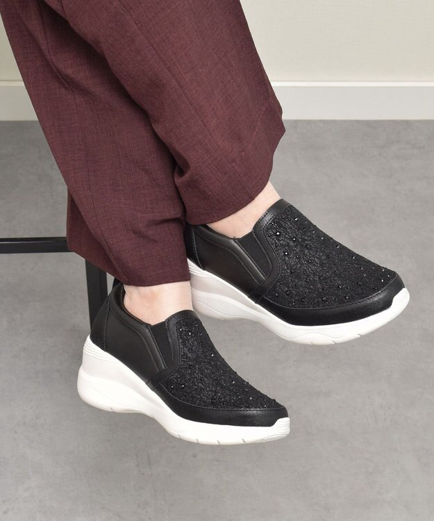 Bridget Birkin 【Round About】スリッポンヒールスニーカー ブラックコンビ