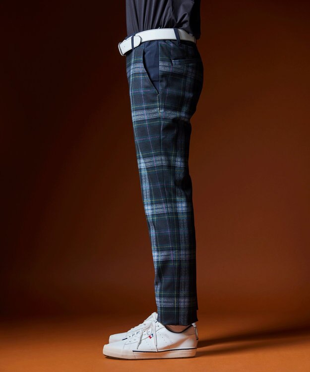 23区GOLF 【MEN】【ストレッチ】チェック柄プリント パンツ ダークグリーン系3