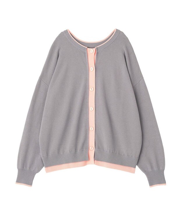 Green Parks アンチピリング前後２Ｗａｙニットカーディガン Gray