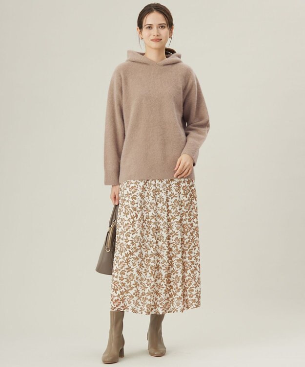 自由区 フォックスウール フーディー ダークベージュ