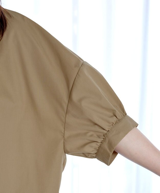 Tiaclasse 【洗える】バックギャザーシャツ ベージュ