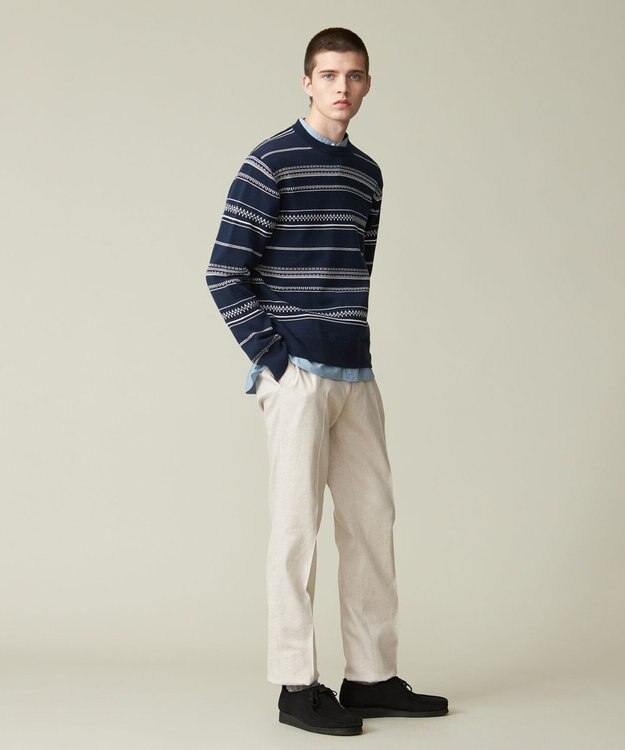 J.PRESS MEN 【KING SIZE】ドライコットン フェアアイルニット ネイビー系1