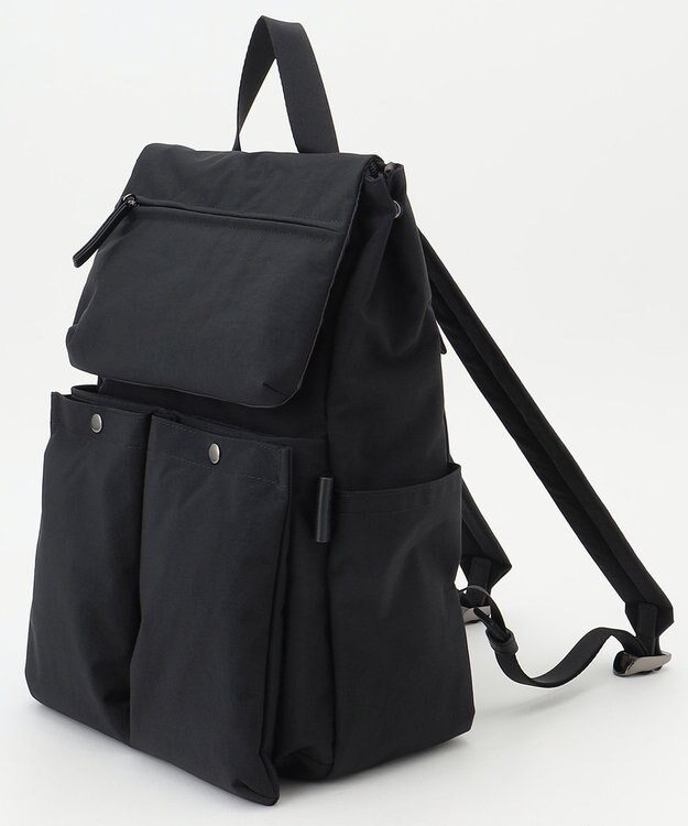 Y'SACCS 【ムック本掲載】クリンクルナイロン　ダブルポケットリュック ブラック
