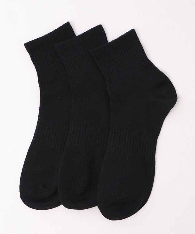 WEGO 3Pムジアンクルソックス ブラック