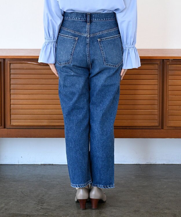 woadblue 【先行販売】SALUU サルー ストレートアンクル デニムパンツ MIDBLUE