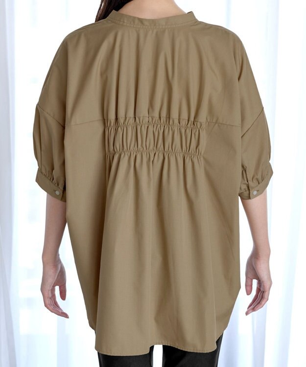 Tiaclasse 【洗える】バックギャザーシャツ ベージュ