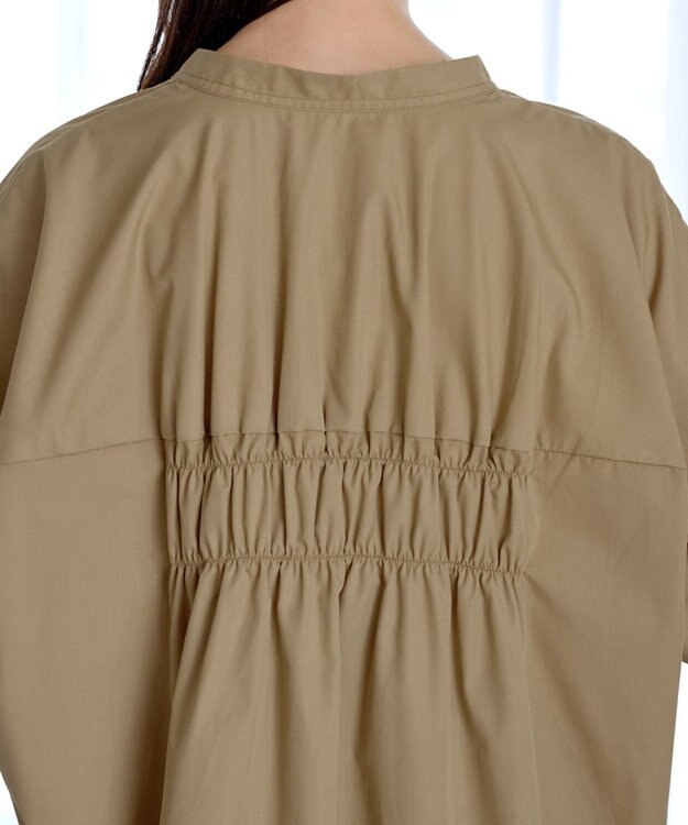 Tiaclasse 【洗える】バックギャザーシャツ ベージュ