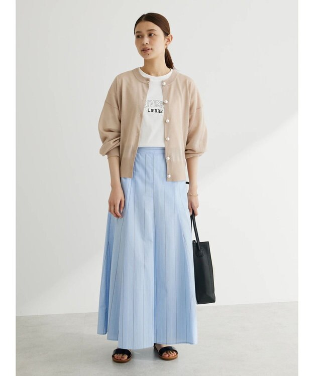 Green Parks ・ＥＬＥＮＣＡＲＥ　ＤＵＥ　パールボタンシアーカーデ Gray Beige