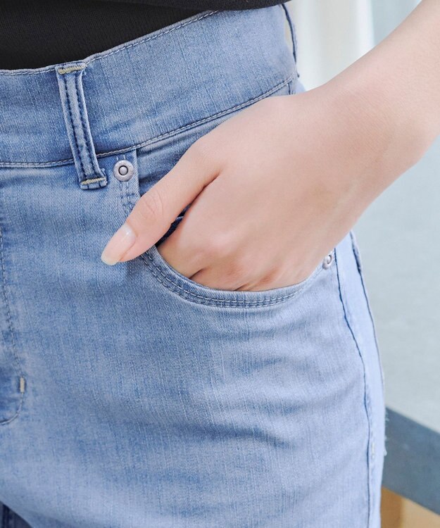 Tiaclasse L 【洗える・ストレッチ】デニムパンツ サックス
