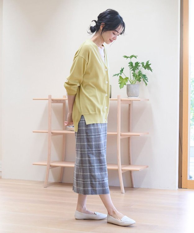 ANY 【洗濯機可能・UVケア】Ｖネック カーディガン ライム