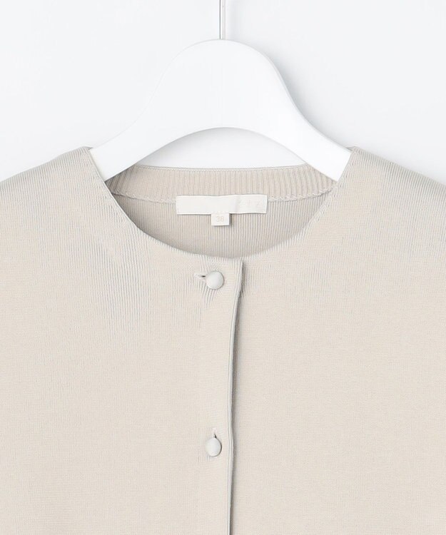 自由区 S 【SHIHOさん着用】ジャカードコンビ カーディガン ベージュ