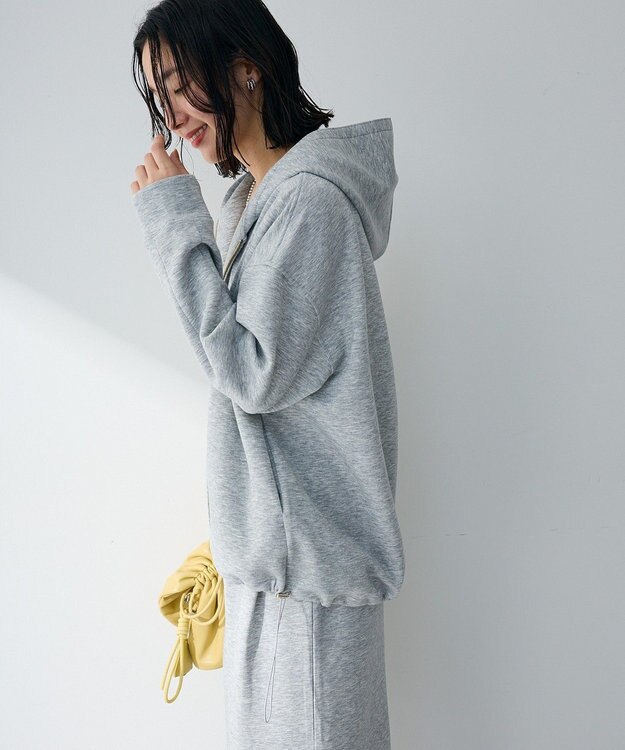 Green Parks ダブルＺＩＰ裾ドロストパーカー Gray Mixture