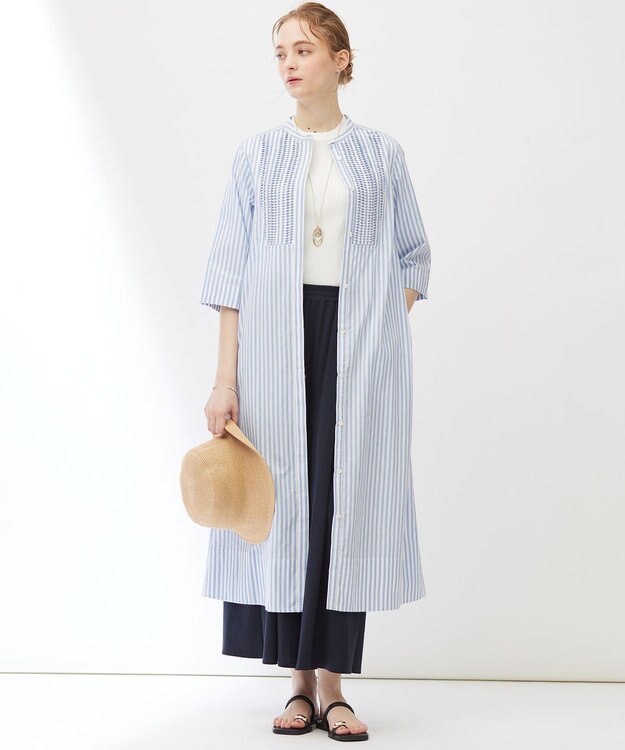 23区 【Indian Factory】シャイニーワイドリブ カットソー ホワイト系