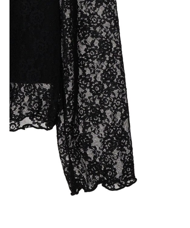 earth music&ecology レースドッキングプルオーバー Black