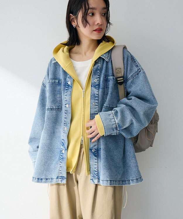 Green Parks ダブルＺＩＰ裾ドロストパーカー Yellow