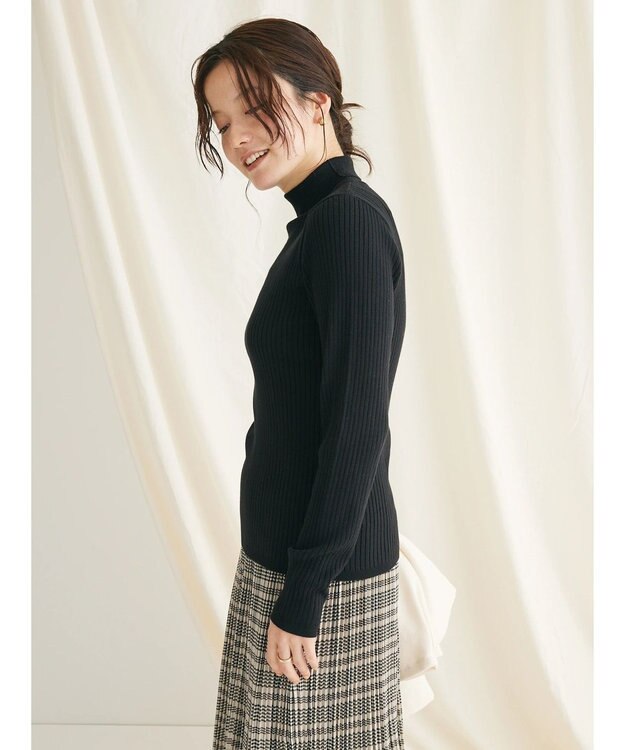 CRAFT STANDARD BOUTIQUE ウォッシャブルリブタートルニットプルオーバー Black