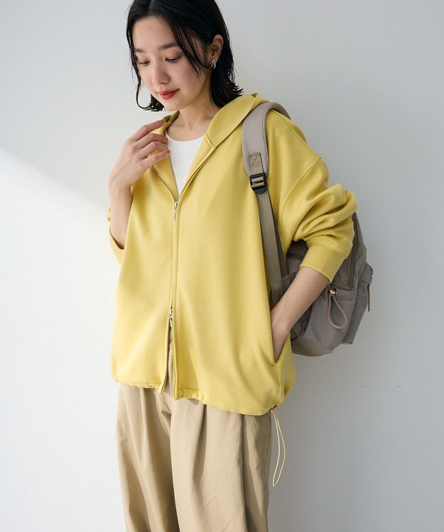Green Parks ダブルＺＩＰ裾ドロストパーカー Yellow