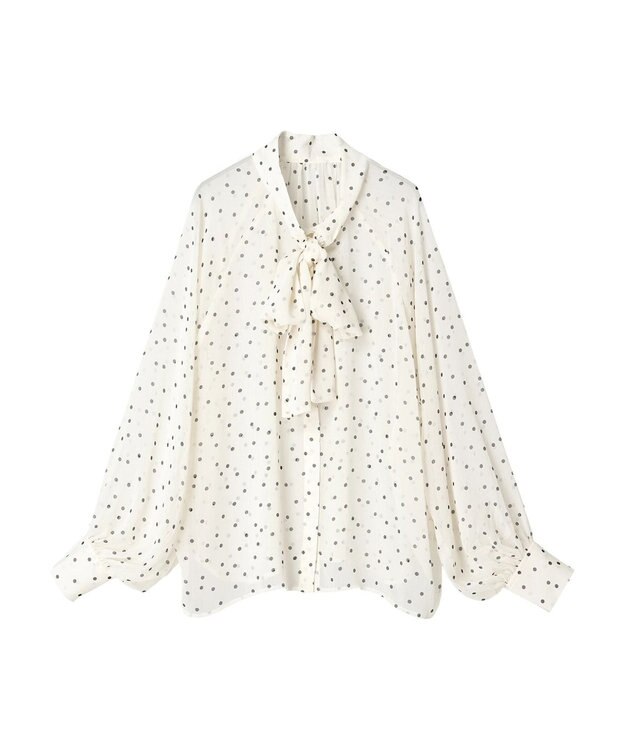 Green Parks AnriettMusee シアーボウタイブラウス Dot