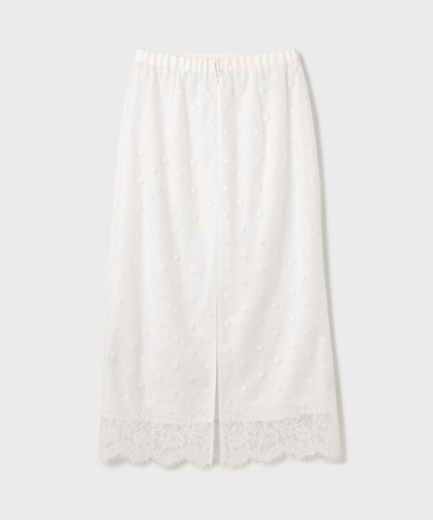 GRACE CONTINENTAL ドットチュールタイトスカート ホワイト