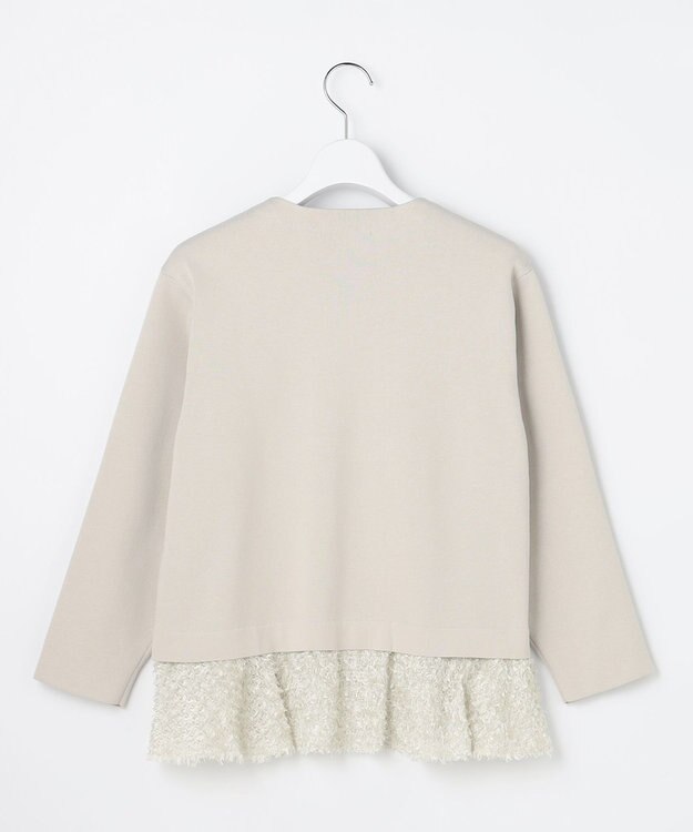 自由区 S 【SHIHOさん着用】ジャカードコンビ カーディガン ベージュ