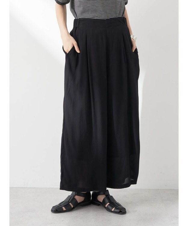 earth music&ecology レーヨンクレープイージーパンツ Black