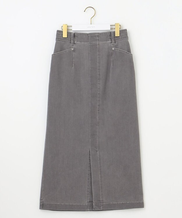 ANY SIS S 【洗える】ストレッチライトデニム スカート グレー