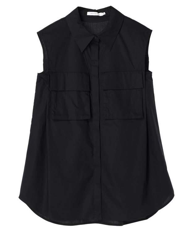 AMERICAN HOLIC ノースリーブＷポケットシャツ Black