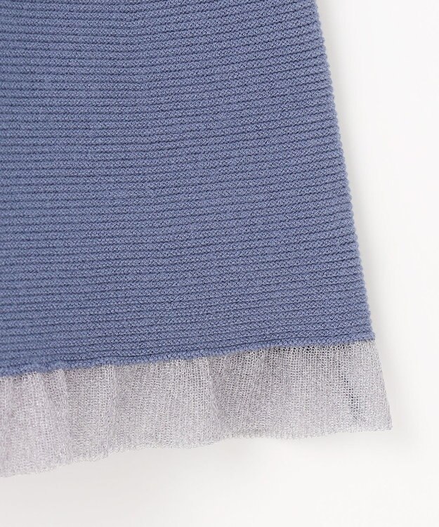 ANY SIS S シアーフリルペプラム ニット スモーキーブルー