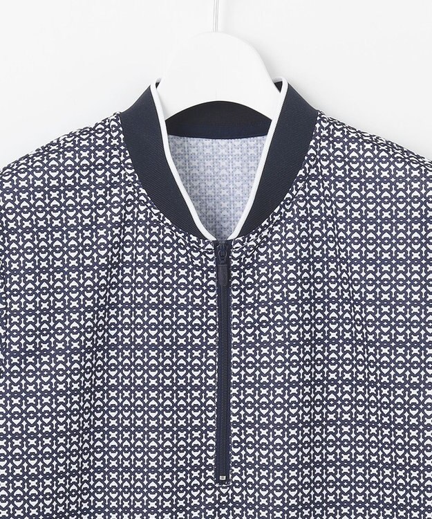 23区GOLF 【WOMEN】サンベールメッシュ モノグラムハーフジップ ネイビー系5