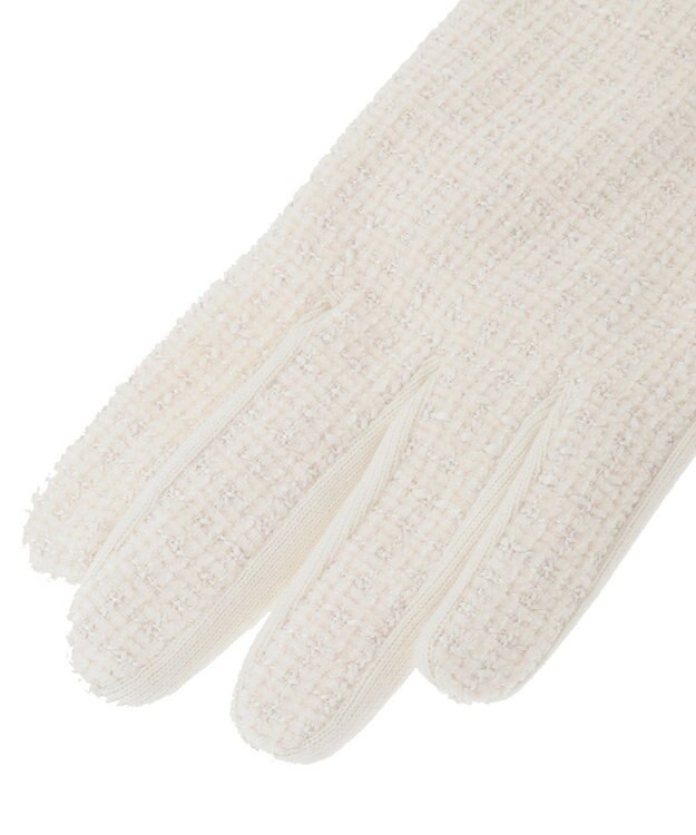 Maison de FLEUR ツイードリボングローブ Ivory