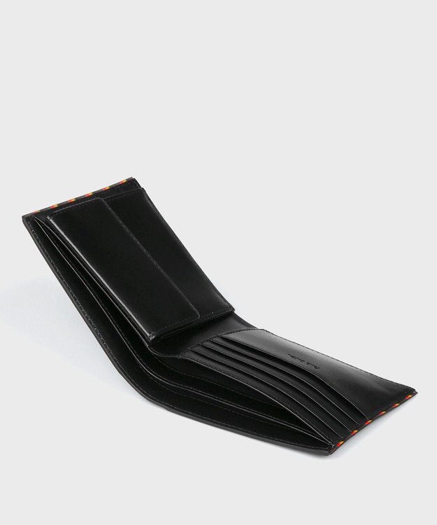 Paul Smith ブライトストライプトリム 2つ折り財布 ブラック