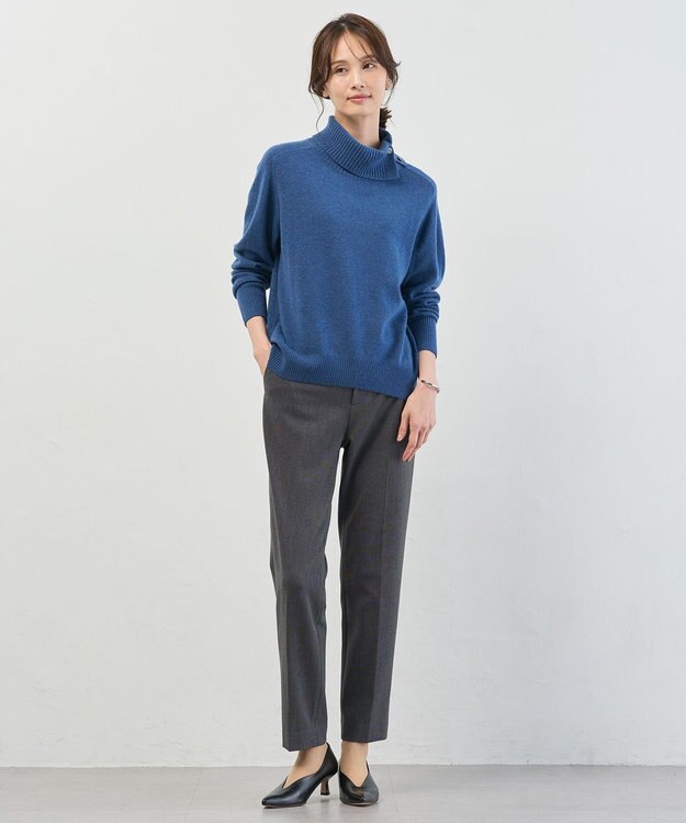 J.PRESS LADIES T/Rアルガンシルク テーパード パンツ ライトグレー系