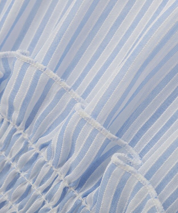 earth music&ecology シャーリングストライプシャツ Stripe Sax