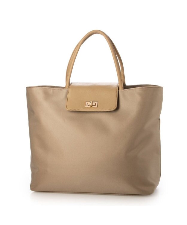 UNBILLION VERYコラボ ペルケ perche / 牛革フラップナイロントートバッグ ベージュ