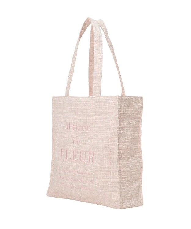 Maison de FLEUR ツイードロゴ刺繍スクエアトートバッグ Pink