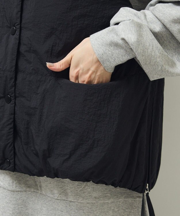 Green Parks サイドZIP中綿コクーンベスト Black