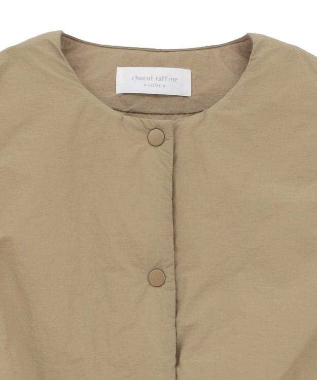 Green Parks サイドZIP中綿コクーンベスト Beige