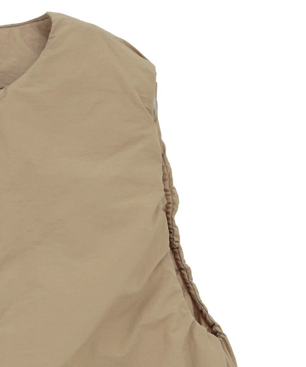Green Parks サイドZIP中綿コクーンベスト Beige